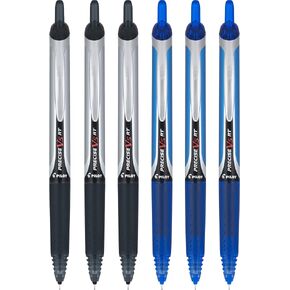 Pilot Precise V5 RT Retractable Rolling Ball Pens, Extra Fine Point (12-Pack, Black/Blue)