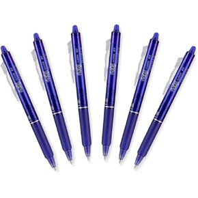 Pilot FriXion Clicker Retractable Erasable Gel Pens, Fine Point, Blue Ink (6)
