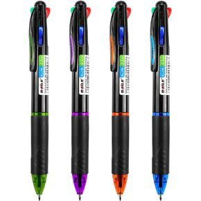 8 Pack Multicolor Ballpoint Pens 4-in-1 0.7mm Colored Retractable Ballpoint Gift Pens for Office School Supplies Students Gift