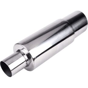 Exhaust Muffler,Universal Stainless Steel Exhaust Burnt Tip,14.8 inches Length,2 inches Inlet 3 inches Outlet,Blue