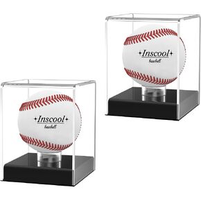 Inscool Baseball Display Case,Acrylic Baseball Display Cases,UV Protected Acrylic Baseball Display Cube,Baseball Case for Autographed Baseball,Memorabilia Baseball Clear Display Case (Rounded Base) in Kuwait