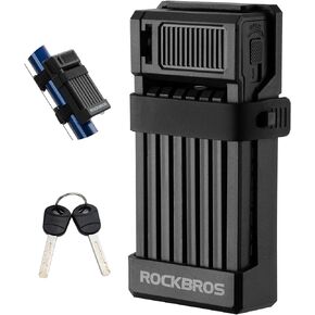 ROCKBROS Anti-Theft Folding Bike Lock,Bold Diameter 0.7cm,High-Strength ABS Material,Portable Folding Key Lock Bicycle Motorcycle Electric Vehicle