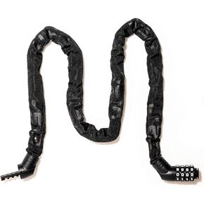 Street Fighter Neo Chain Lock Combo, Resettable 4-Digit Combination Anti-Theft Bicycle Lock (Black)