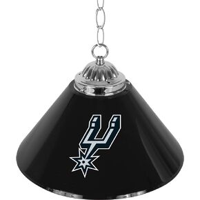 Trademark Global Pendant Light - San Antonio Spurs Logo 14-Inch Single Hanging Lamp with Pull Chain for Bar, Garage, or Man Cave Accessories