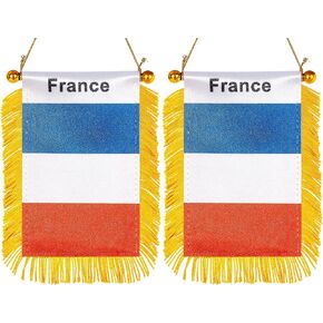 ZXvZYT 3 X 5 Inch Afro American Window Hanging Flag Pan-African Small Mini Car Flags Banners Rearview Mirror Decoration - with Suction Cup & Golden Fringy Banner(2 Pack)