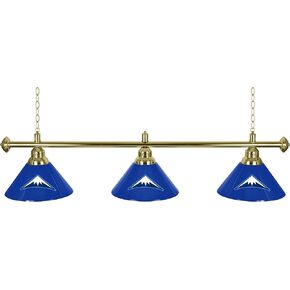 Trademark Global 3-Shade Hanging Lamp - Denver Nuggets Logo 60-Inch Light with Pull Chain - Bar, Garage or Man Cave Decor