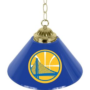 Trademark Global Pendant Light - Golden State Warriors Logo 14-Inch Single Hanging Lamp with Pull Chain for Bar, Garage, or Man Cave Accessories