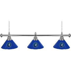 Trademark Global 3-Shade Hanging Lamp - Minnesota Timberwolves Logo 60-Inch Light with Pull Chain - Bar, Garage or Man Cave Decor