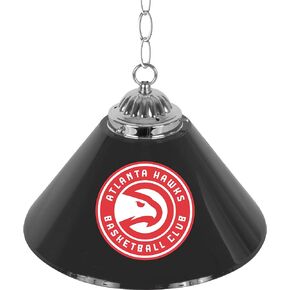 Trademark Global Pendant Light - Atlanta Hawks Logo 14-Inch Single Hanging Lamp with Pull Chain for Bar, Garage, or Man Cave Accessories