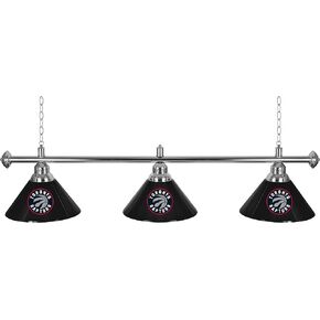 Trademark Global 3-Shade Hanging Lamp - Toronto Raptors Logo 60-Inch Light with Pull Chain - Bar, Garage or Man Cave Decor