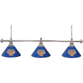 Trademark Global 3-Shade Hanging Lamp - New York Knicks Logo 60-Inch Light with Pull Chain - Bar, Garage or Man Cave Decor