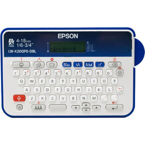 LABELWORKS Epson LW-K200PX-RDB Portable QWERTY Keyboard Label Maker for Home & Hobbies – Craft, Organize, and Personalize - Red Black Printer