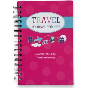 Travel Journal for Kids- Fun and Easy Way to Document Several Vacations in One Journal, Memorable Keepsake, Creative Writing Tool for Kids, Spiral Bound, Hard Cover in Pink by Kahootie Co
