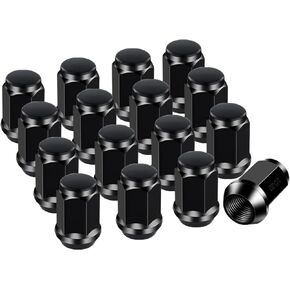 Golf Cart Wheel Lug Nut Kit for EZGO, Club Car, 1/2-20 Size 16 Packs Chrome/Black