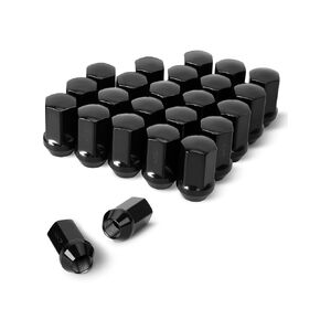 KSP M14x1.5 OEM/Factory Lug Nuts 20PCS for Tesla Model 3/X/S Dodge Ram 1500 Jeep, Black Chrome Wheel Lug Nut 1.5"(38.5mm) Height 7/8"(22mm) Hex, Fit Stock Aluminum Wheels 60 Degree Conical Bulge Seat