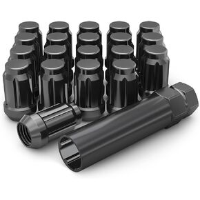 White Knight 3806BK-20AM Black Chrome M12x1.25 Spline Lug Nut with Key, 20 Pack