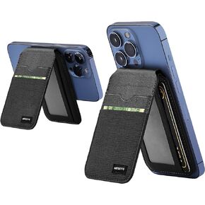 ArtsEvo Magnetic Wallet, Compatible with iPhone MagSafe Wallet with Adjustable Stand for iPhone 15/14/13/12 Series, Not for iPhone 13/12 mini,10 Cards and Cash Holder, Black