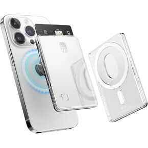 حامل بطاقات مغناطيسي شفاف من elago متوافق مع MagSafe لهواتف iPhone 15 وiPhone 14 وiPhone 13 وiPhone 12 Series - محفظة هاتف آمنة، هيكل متين من البولي كربونات، حماية من الأضرار (شفاف)