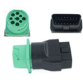 OBD2 Male to Green J1939 Female Adapter
