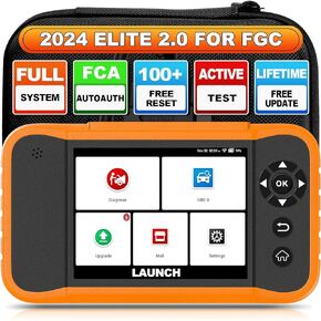 LAUNCH X431 Creader Elite 2.0 FGC OBD2 Scanner, Bi-Directional Scan Scanner for Ford, GM, Chrysler, All Fr ee Reset Full System Diagnostic Scanner, AUTOVIN, Online Feedback, Lifetime Free Update