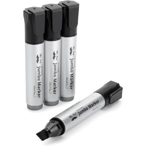 Mr. Pen- Jumbo Permanent Markers, 4 Pack, Chisel Tip, Black Markers Permanent, Permanent Markers Black Markers, Thick Permanent Marker, Thick Markers, Jumbo Markers, Large Markers, Wide Tip Markers