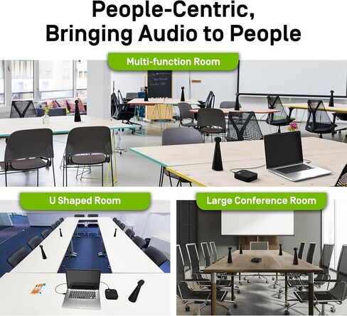 IPEVO Quartet Wireless Pairing 4 Conference Speakers/Microphones Vocal, 360° Voice Pickup, Two-WayAI Noise Reduction, USB or Bluetooth or Line in/Out Connected Modes, for 9-12 People in Saudi Arabia