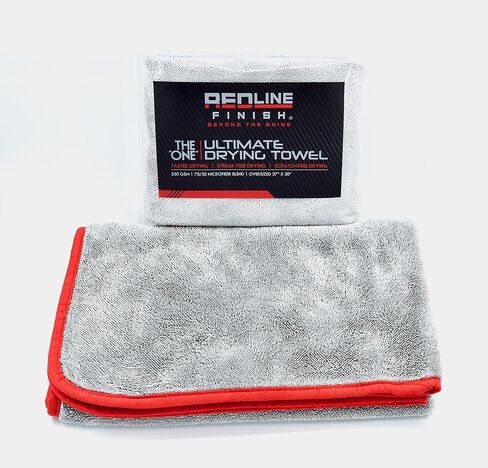 لمسة نهائية حمراء - منشفة تجفيف من الألياف الدقيقة النهائية - كبيرة جدًا 91.44 × 76.2 سم، تجفيف بدون خطوط، تجفيف بدون خدوش، فائقة الامتصاص، السيارات والشاحنات وسيارات الدفع الرباعي والمركبات الترفيهية in Kuwait