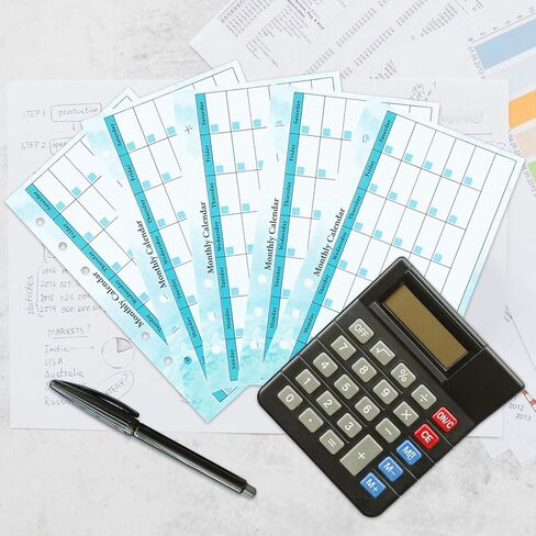 إعادة تعبئة مخطط الميزانية A6، إدراج مخطط الميزانية الأسبوعية الشهرية، 82 ورقة، 6 فتحات، نماذج ميزانية النفقات الملونة، عبوات مخطط الميزانية in Kuwait