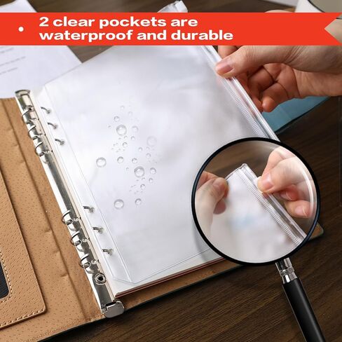 HIBOX 100 قطعة من ورق إعادة التعبئة A5، 200 صفحة مبطنة 6 فتحات ورق أوراق فضفاضة 160 قطعة علامات تبويب مؤشرة مع مسطرة 2 قطعة جيوب PVC 5 قطع فواصل للمكتب المدرسي in Kuwait