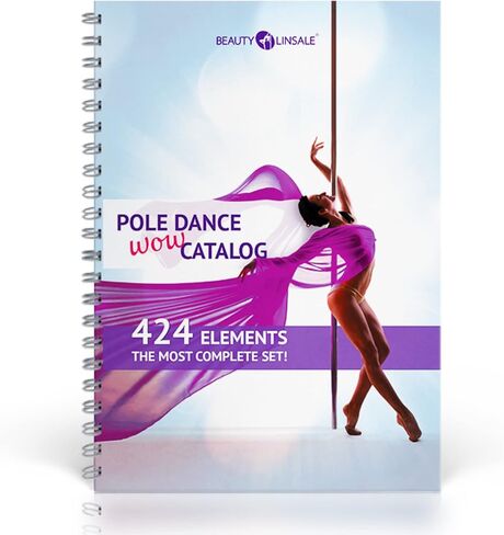 Pole tricks journal planner | 424 Pole Dance moves WOW Catalog. For beginners and advanced. The most complete pole shapes set for the fitness pole and dancing pole in Saudi Arabia