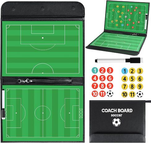 Erweicet Magnetic Soccer Coaching Board, Football Coaching Board Coaches Clipboard Tactical with 26 Magnets, Dry Erase Marker,Foldable and Portable Soccer Tactics Board in Saudi Arabia
