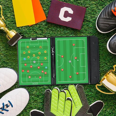 Erweicet Magnetic Soccer Coaching Board, Football Coaching Board Coaches Clipboard Tactical with 26 Magnets, Dry Erase Marker,Foldable and Portable Soccer Tactics Board in Saudi Arabia