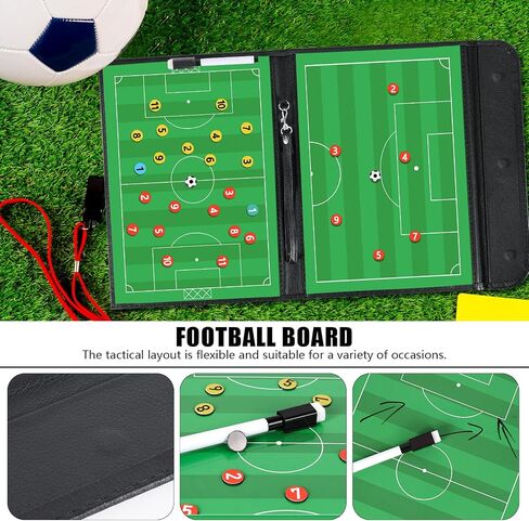 Erweicet Magnetic Soccer Coaching Board, Football Coaching Board Coaches Clipboard Tactical with 26 Magnets, Dry Erase Marker,Foldable and Portable Soccer Tactics Board in Saudi Arabia