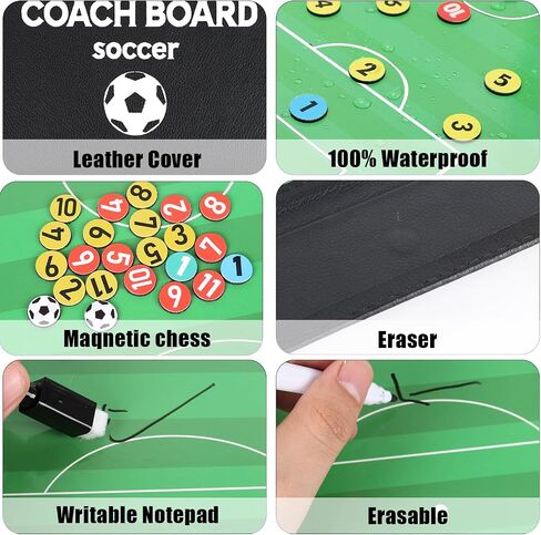 Erweicet Magnetic Soccer Coaching Board, Football Coaching Board Coaches Clipboard Tactical with 26 Magnets, Dry Erase Marker,Foldable and Portable Soccer Tactics Board in Saudi Arabia