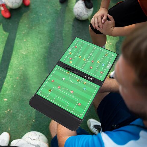 Erweicet Magnetic Soccer Coaching Board, Football Coaching Board Coaches Clipboard Tactical with 26 Magnets, Dry Erase Marker,Foldable and Portable Soccer Tactics Board in Saudi Arabia