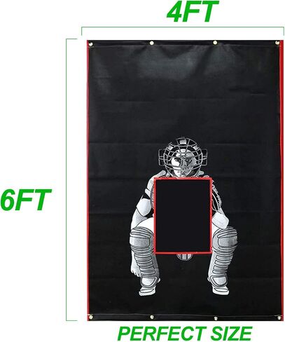 Hubble Backstop, Batting Cage Backstop, Vinyl Baseball Backstop, Batting Cage Accessories,with Bungees for Batting Hitting Pitching, 4x6FT,5X6FT in Saudi Arabia