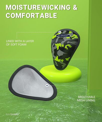 كأس بيسبول RAYSHARP للأولاد الشباب - عبوتين من كأس رياضي ناعم للأطفال للأعمار من 7 إلى 12 عامًا للأولاد البيسبول وكرة القدم لاكروس والملاكمة MMA باللون الأخضر المموه in Kuwait