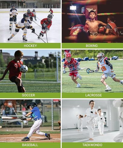 كأس بيسبول RAYSHARP للأولاد الشباب - عبوتين من كأس رياضي ناعم للأطفال للأعمار من 7 إلى 12 عامًا للأولاد البيسبول وكرة القدم لاكروس والملاكمة MMA باللون الأخضر المموه in Kuwait