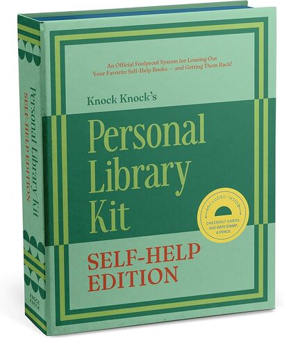 Knock Knock Original Personal Library Kit & Gift for Book Lovers - Card Catalog Checkout Cards, Bookplates, Date Stamp & Inkpad in Saudi Arabia