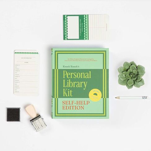 Knock Knock Original Personal Library Kit & Gift for Book Lovers - Card Catalog Checkout Cards, Bookplates, Date Stamp & Inkpad in Saudi Arabia