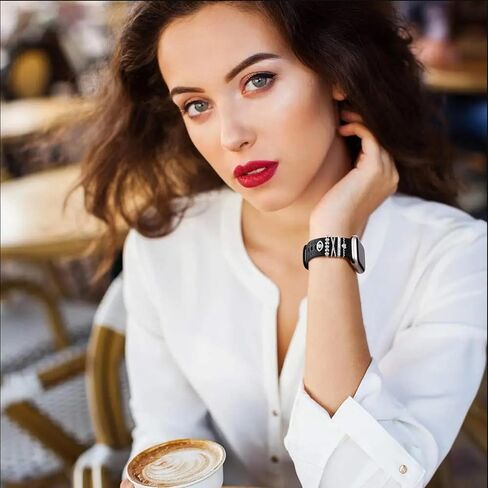 DaQin Flower Engraved Band Compatible with Apple Watch Bands for Women 40mm 38mm 41mm 42mm, Soft Silicone Strap With Dressy Decorative Apple Watch Charms for iWatch Series 11 10 9 8 7 6 5 4 3 2 1 SE in Kuwait