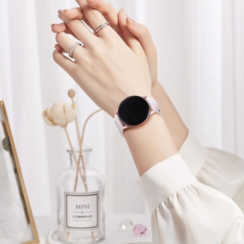 GEAK Compatible with Samsung Galaxy Watch Bands 7 6 5 4 FE/Galaxy Watch 7 6 5 4 Bands 40mm 44mm, 20mm Silicone Band for Galaxy Watch 5 pro/Watch 4 6 Classic 42mm 46mm 43mm 47mm Women Pink Flower in Saudi Arabia