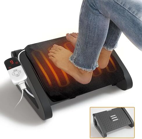 Foot Rest for Under Desk at Work, ergonomically Designed Adjustable Height Foot Stool, Heated and Temperature Controlled Foot Stool, Office and Travel Foot Stool - Relieving Back and le in Saudi Arabia