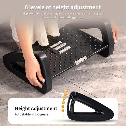 Foot Rest for Under Desk at Work, ergonomically Designed Adjustable Height Foot Stool, Heated and Temperature Controlled Foot Stool, Office and Travel Foot Stool - Relieving Back and le in Saudi Arabia