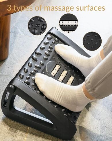 Adjustable Foot Rest Under Desk for Office Use, Massage Foot Stool, Ergonomic Footrest Work from Home in Saudi Arabia