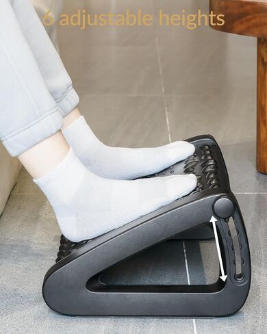 Adjustable Foot Rest Under Desk for Office Use, Massage Foot Stool, Ergonomic Footrest Work from Home in Saudi Arabia