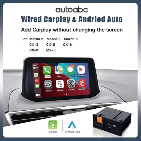 AutoABC Carplay/Android Auto Converter for Mazda 2/3/6/CX3/CX5/CX9/MX5/FIAT 124 2014-2021 TK78-66-9U0C OEM Hub مجموعة التحديثية تناسب نظام MZD Connect 00008FZ34 in Kuwait