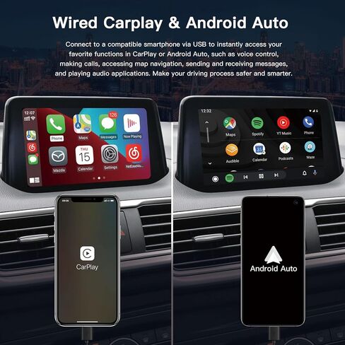 AutoABC Carplay/Android Auto Converter for Mazda 2/3/6/CX3/CX5/CX9/MX5/FIAT 124 2014-2021 TK78-66-9U0C OEM Hub مجموعة التحديثية تناسب نظام MZD Connect 00008FZ34 in Kuwait