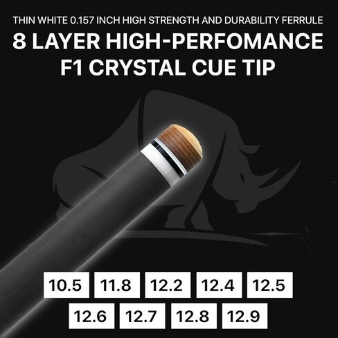 30 بوصة / Uniloc Carbon Pool Cue عمود واحد، طرف F1 كريستال 11.8 مم، 12.2 مم، 12.4 مم، 12.5 مم، 12.6 مم، 12.7 مم، 12.8 مم، 12.9 مم، 10.5 مم تقنية انحراف منخفض in Kuwait