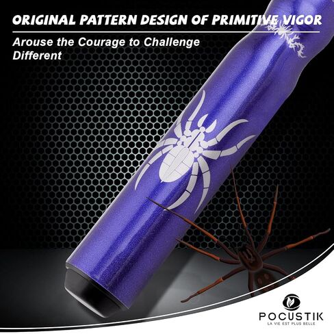 pocustik 58 "عصا تجمع جديلة 18/19/20/21 أوقية، القيقب الكندي العصي البلياردو مع تلميح 13mm، شريط المنزل مريح طاولة بلياردو العصي للرجال النساء - النبيذ الأسود الأزرق الأرجواني in Kuwait